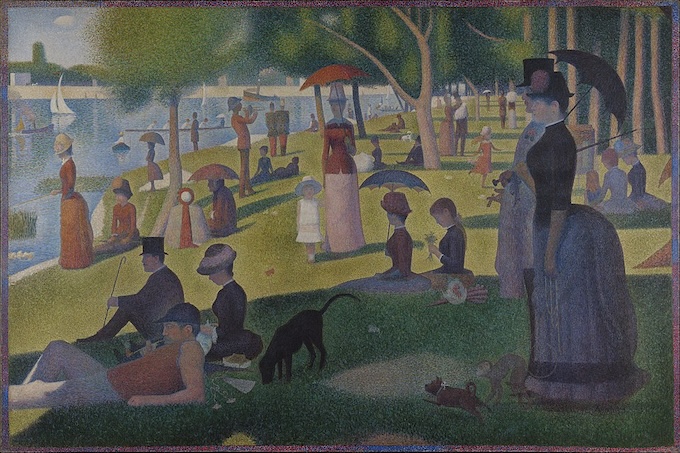 The Seurat art piece depicting 1880's park goers.