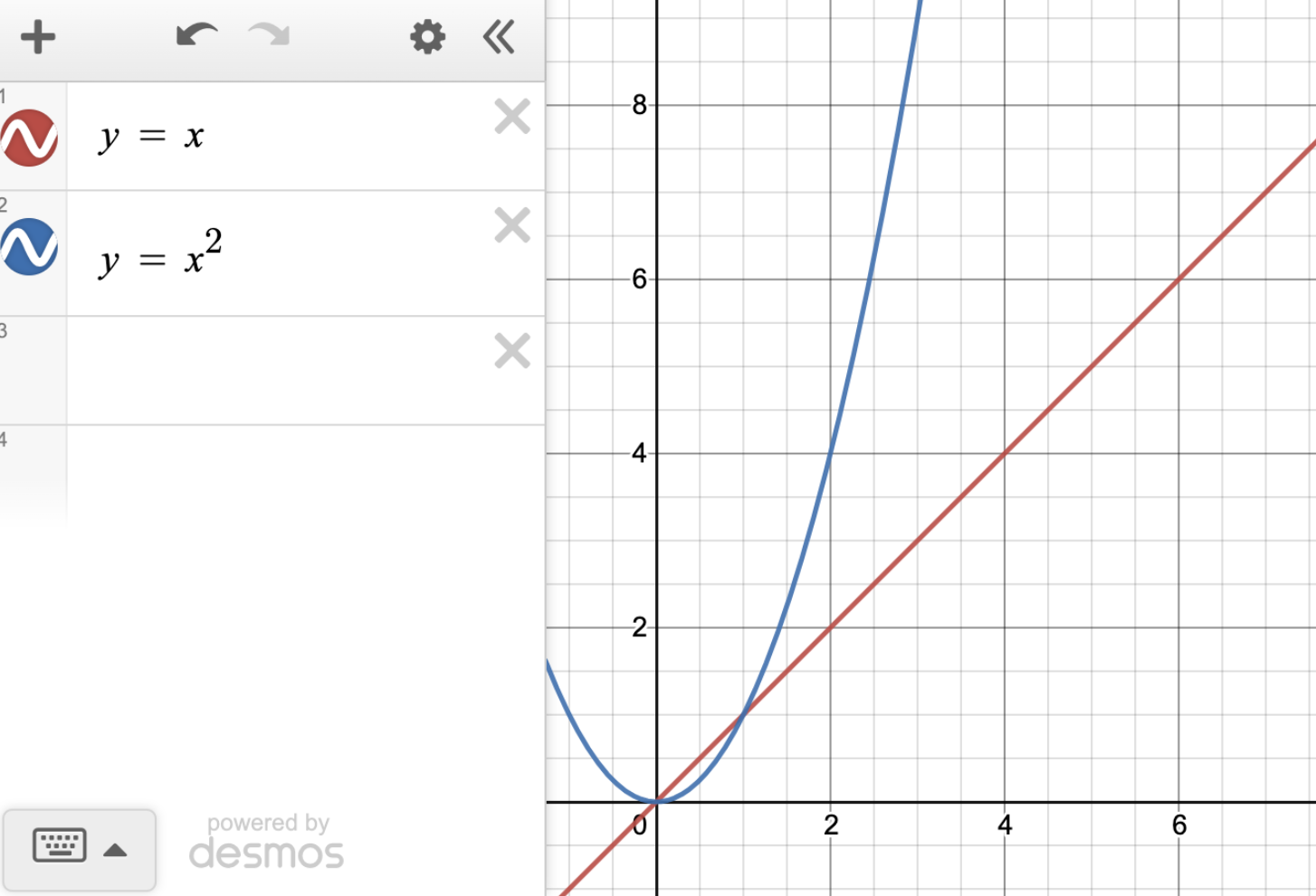 Desmos screenshot