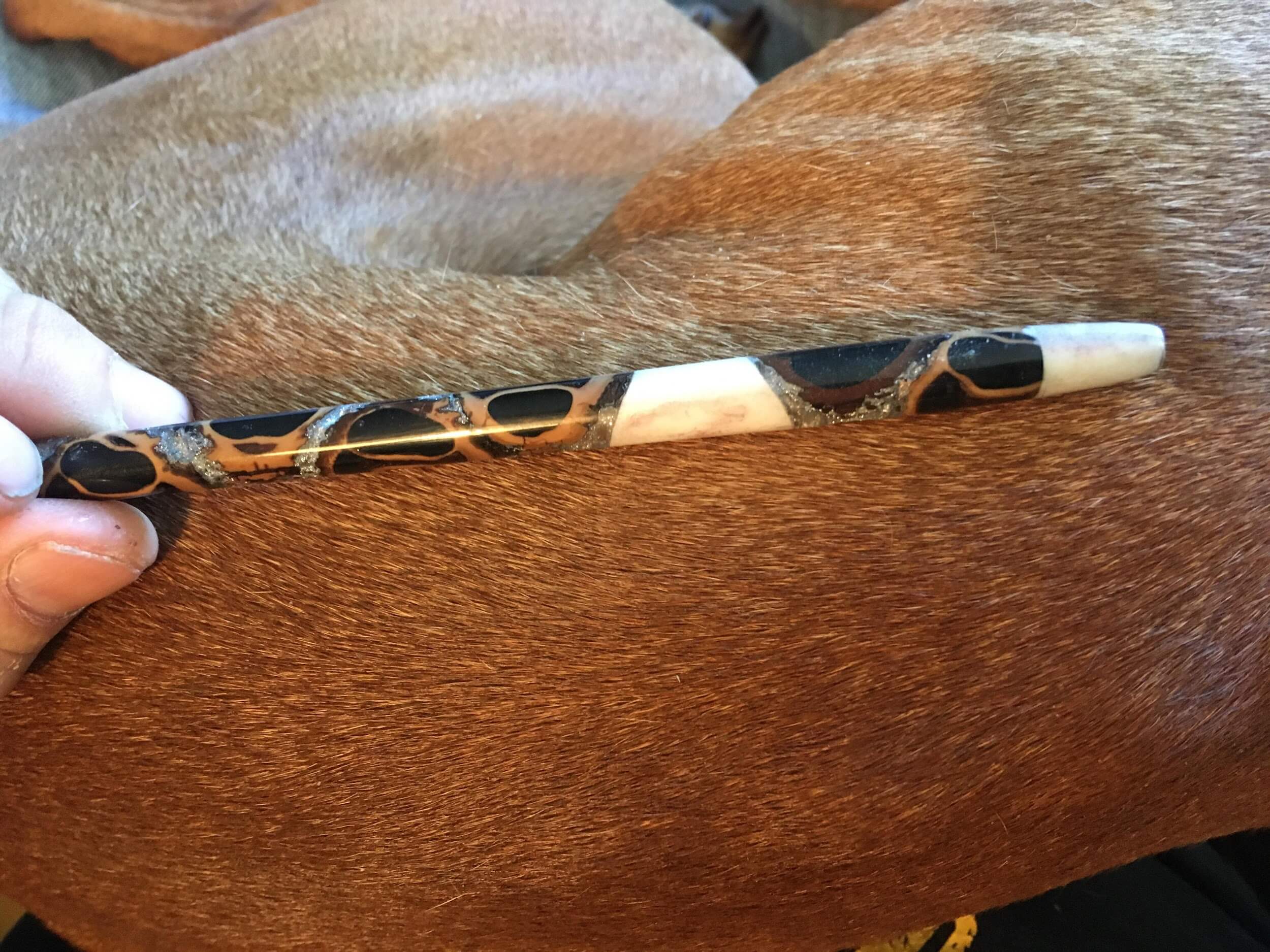 A pen made from pinecone.