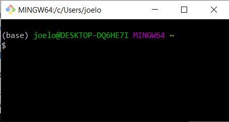 After updating `.bash_profile`, `(base)` is on the same line as the rest of the prompt string.